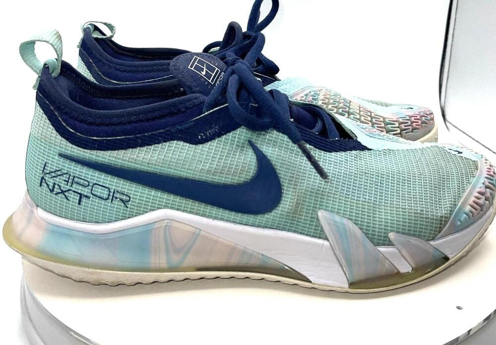 NikeCourt Vapor NXT Tennis Shoes Womens Size 7 Mint Green Navy CV0742-401